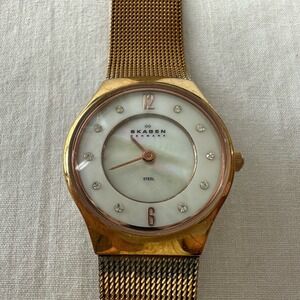 Skagen Denmark Women's Quartz‎ Watch Mother of Pearl Dial SS Rose Gold mesh band